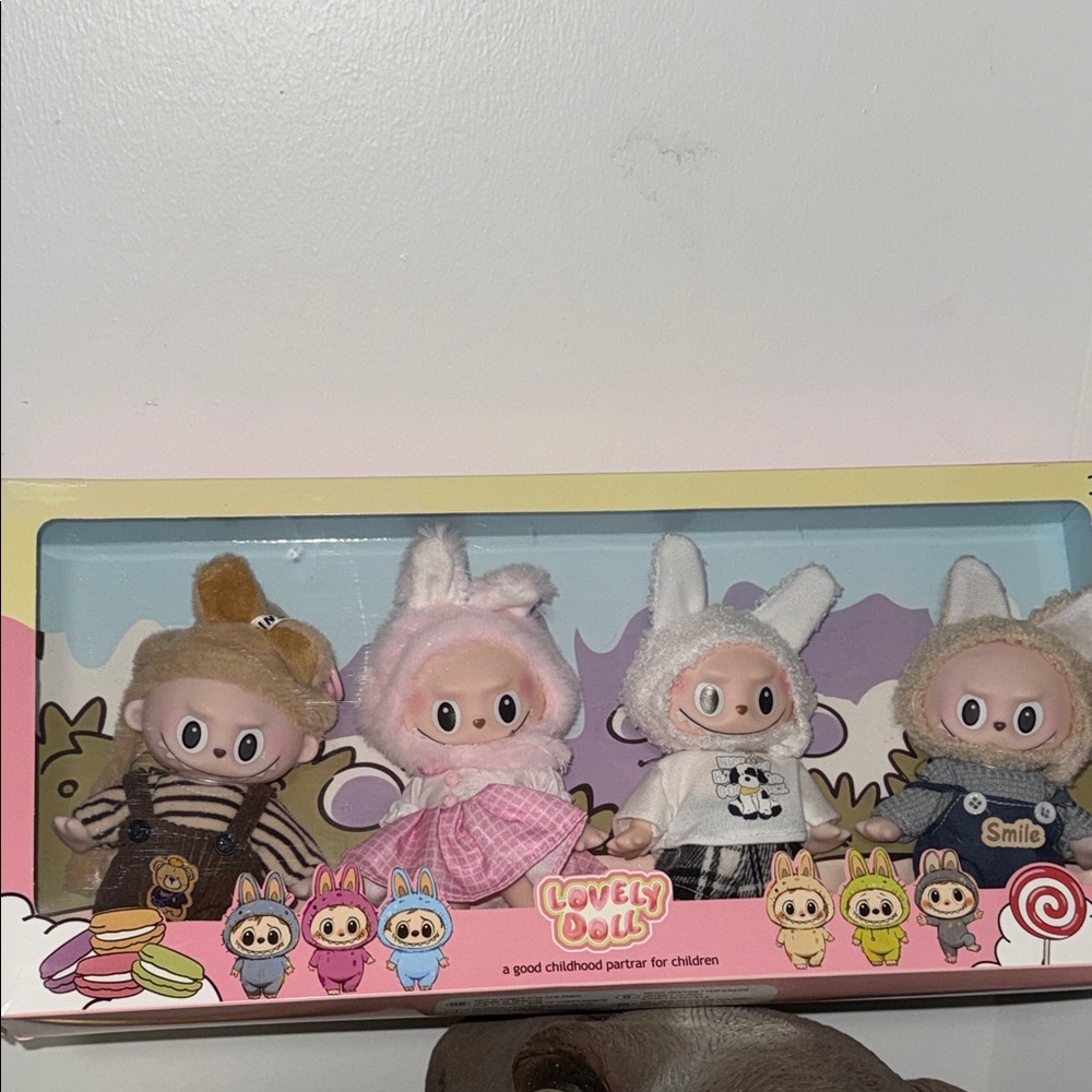 Set of 4 Lafufu Lovely Dolls  - Multicolor